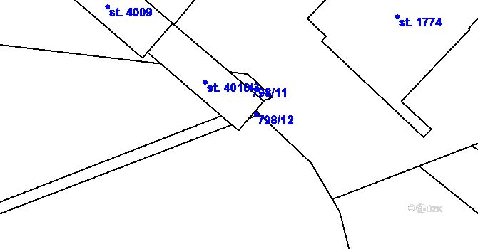 Parcela st. 4010/4 v KÚ Hranice, Katastrální mapa