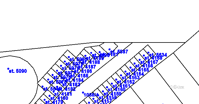 Parcela st. 4191 v KÚ Hranice, Katastrální mapa