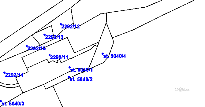 Parcela st. 5040/4 v KÚ Hranice, Katastrální mapa