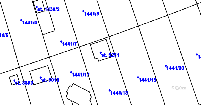 Parcela st. 5251 v KÚ Hranice, Katastrální mapa