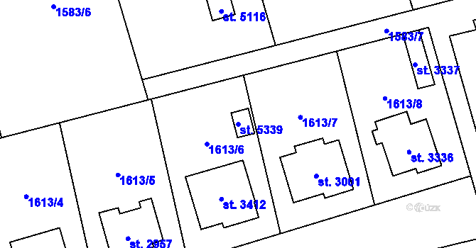 Parcela st. 5339 v KÚ Hranice, Katastrální mapa