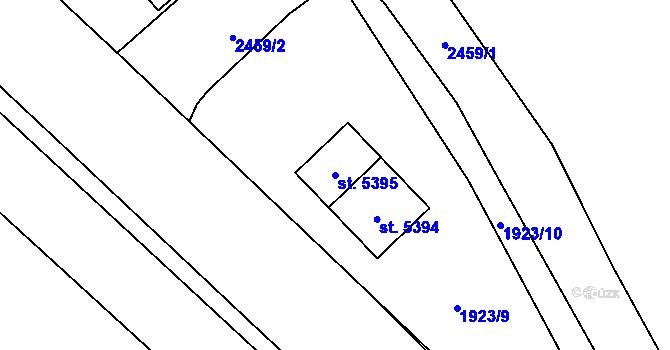 Parcela st. 5395 v KÚ Hranice, Katastrální mapa