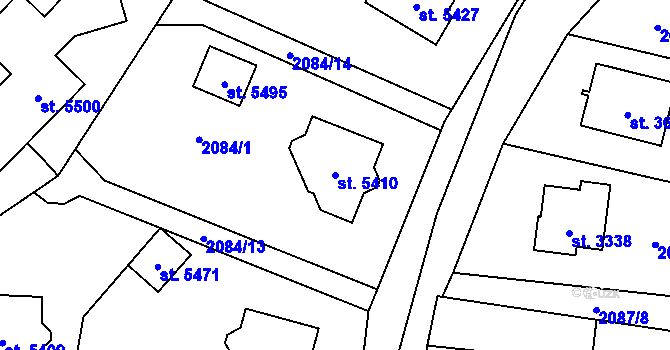 Parcela st. 5410 v KÚ Hranice, Katastrální mapa