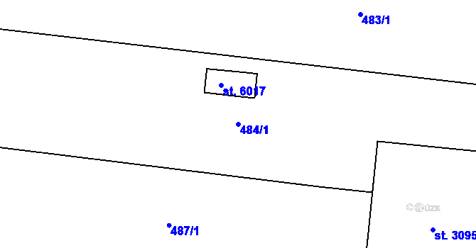 Parcela st. 484/1 v KÚ Hranice, Katastrální mapa