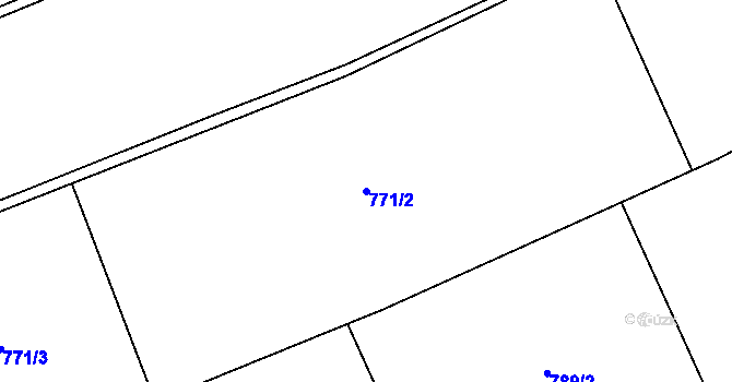 Parcela st. 771/2 v KÚ Hranice, Katastrální mapa
