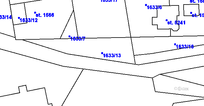 Parcela st. 1633/13 v KÚ Hranice, Katastrální mapa