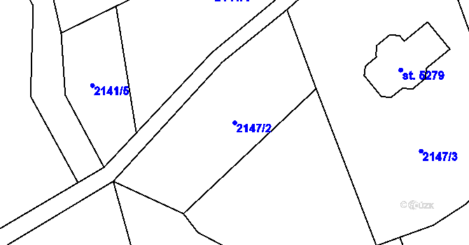 Parcela st. 2147/2 v KÚ Hranice, Katastrální mapa