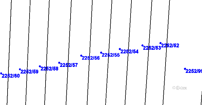 Parcela st. 2252/55 v KÚ Hranice, Katastrální mapa