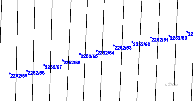 Parcela st. 2252/64 v KÚ Hranice, Katastrální mapa