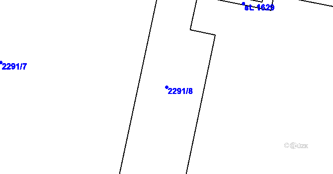 Parcela st. 2291/8 v KÚ Hranice, Katastrální mapa