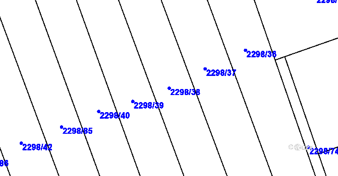 Parcela st. 2298/38 v KÚ Hranice, Katastrální mapa