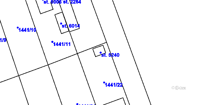 Parcela st. 5240 v KÚ Hranice, Katastrální mapa