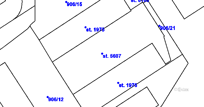 Parcela st. 5607 v KÚ Hranice, Katastrální mapa