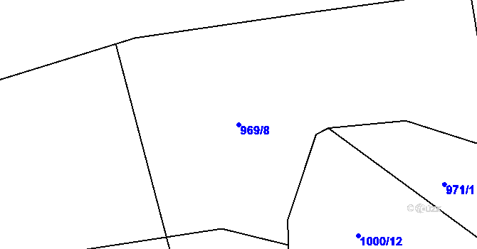 Parcela st. 969/8 v KÚ Hranice, Katastrální mapa