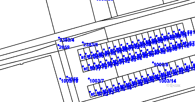 Parcela st. 5798 v KÚ Hranice, Katastrální mapa