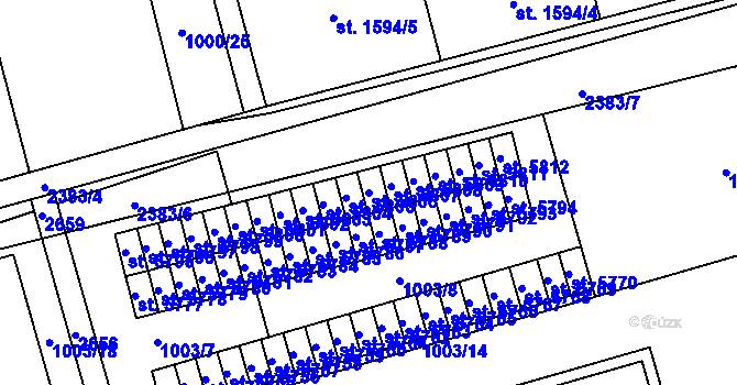 Parcela st. 5806 v KÚ Hranice, Katastrální mapa