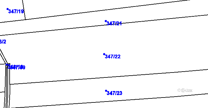 Parcela st. 347/22 v KÚ Hranice u Nových Hradů, Katastrální mapa