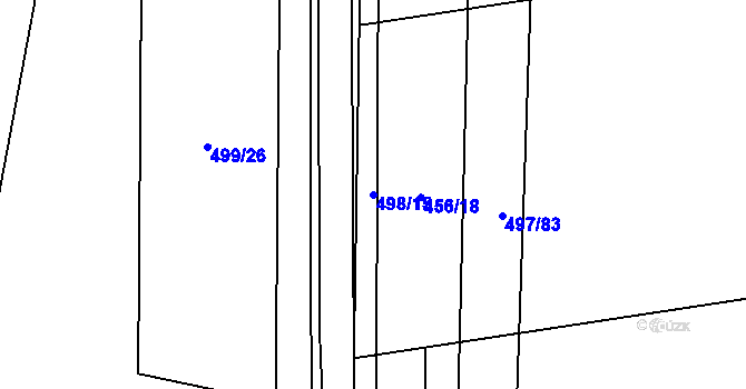 Parcela st. 498/15 v KÚ Hranice u Nových Hradů, Katastrální mapa