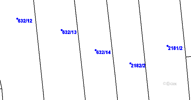 Parcela st. 632/14 v KÚ Hranice u Nových Hradů, Katastrální mapa