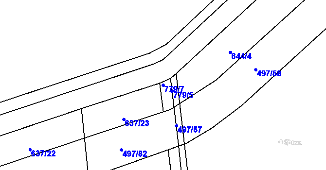 Parcela st. 779/7 v KÚ Hranice u Nových Hradů, Katastrální mapa