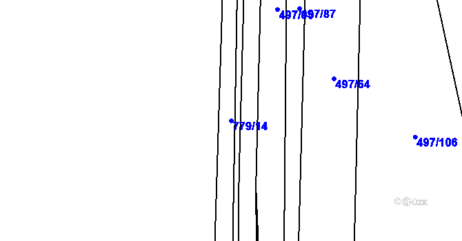 Parcela st. 779/14 v KÚ Hranice u Nových Hradů, Katastrální mapa