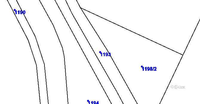 Parcela st. 1193 v KÚ Hranice u Nových Hradů, Katastrální mapa