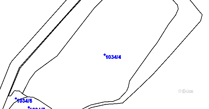 Parcela st. 1034/4 v KÚ Hranice u Nových Hradů, Katastrální mapa