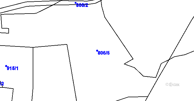 Parcela st. 806/5 v KÚ Hraničné Petrovice, Katastrální mapa