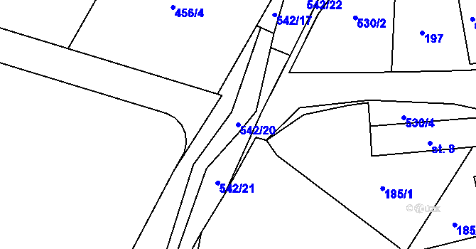 Parcela st. 542/20 v KÚ Dobrošov u Hrazan, Katastrální mapa