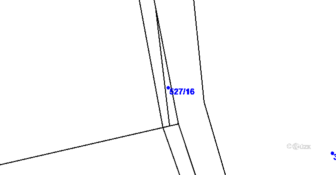 Parcela st. 527/16 v KÚ Hrazany, Katastrální mapa