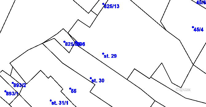 Parcela st. 29 v KÚ Hrbov, Katastrální mapa