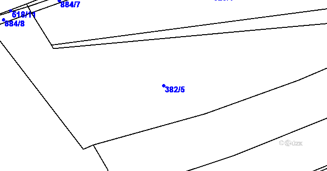 Parcela st. 382/5 v KÚ Hrbov, Katastrální mapa