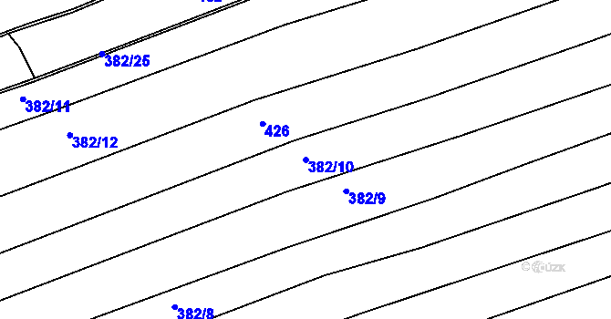 Parcela st. 382/10 v KÚ Hrbov, Katastrální mapa