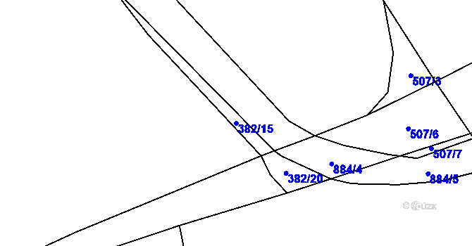 Parcela st. 382/15 v KÚ Hrbov, Katastrální mapa