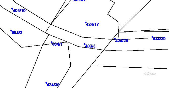 Parcela st. 403/5 v KÚ Hrbov, Katastrální mapa