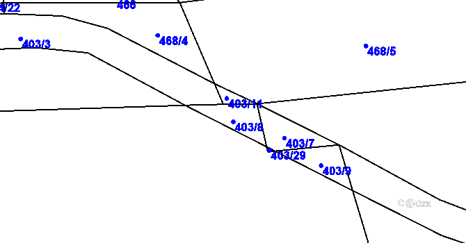 Parcela st. 403/8 v KÚ Hrbov, Katastrální mapa
