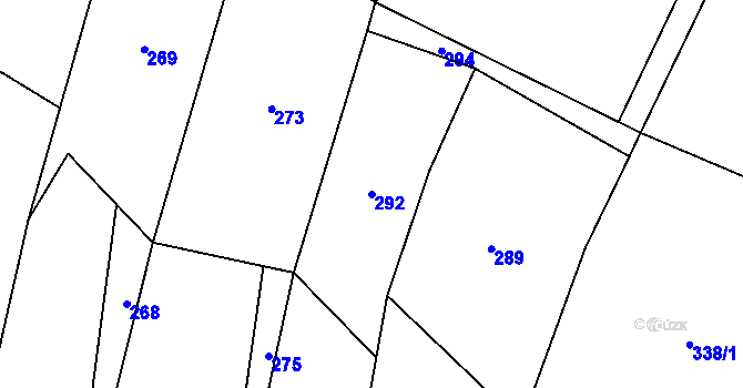 Parcela st. 292 v KÚ Hrbov u Velkého Meziříčí, Katastrální mapa