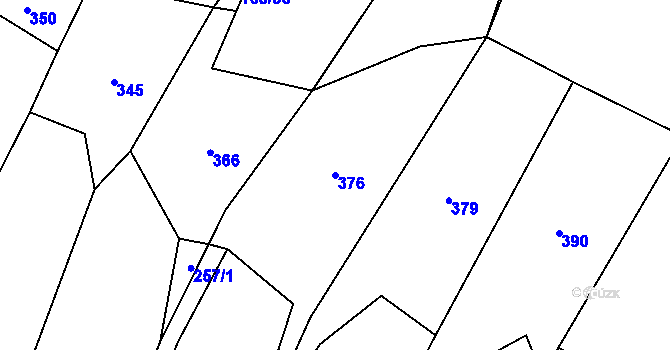 Parcela st. 376 v KÚ Hrbov u Velkého Meziříčí, Katastrální mapa