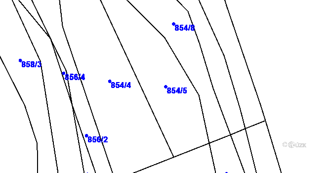 Parcela st. 854/5 v KÚ Hrbov u Velkého Meziříčí, Katastrální mapa