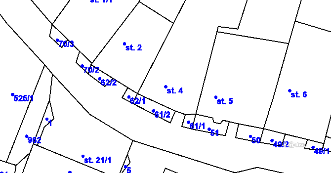 Parcela st. 4 v KÚ Svařenov, Katastrální mapa