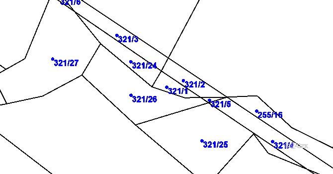 Parcela st. 321/1 v KÚ Svařenov, Katastrální mapa