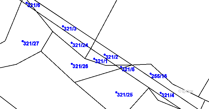 Parcela st. 321/2 v KÚ Svařenov, Katastrální mapa