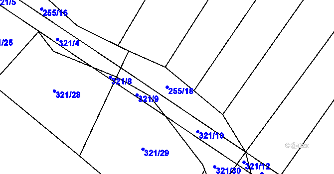 Parcela st. 255/18 v KÚ Svařenov, Katastrální mapa