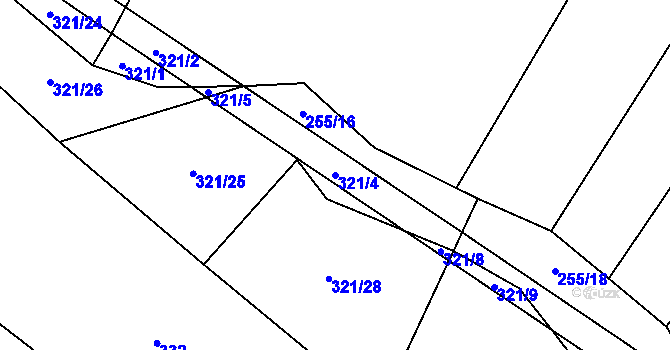 Parcela st. 321/4 v KÚ Svařenov, Katastrální mapa