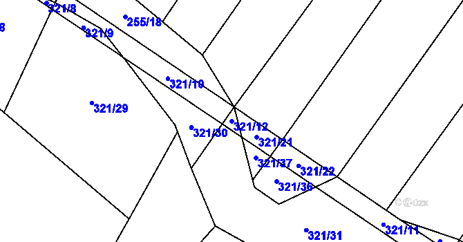 Parcela st. 321/12 v KÚ Svařenov, Katastrální mapa