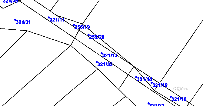 Parcela st. 321/13 v KÚ Svařenov, Katastrální mapa