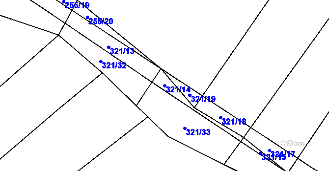 Parcela st. 321/14 v KÚ Svařenov, Katastrální mapa
