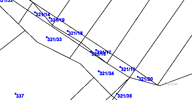 Parcela st. 321/17 v KÚ Svařenov, Katastrální mapa