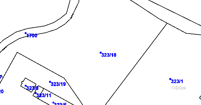 Parcela st. 323/18 v KÚ Hrbovice, Katastrální mapa