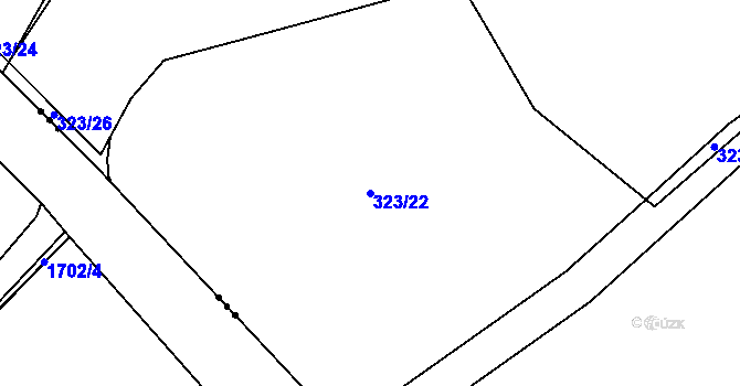 Parcela st. 323/22 v KÚ Hrbovice, Katastrální mapa